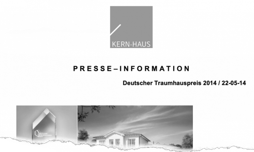 Kern-Haus AG gewinnt „Deutschen Traumhauspreis 2014“